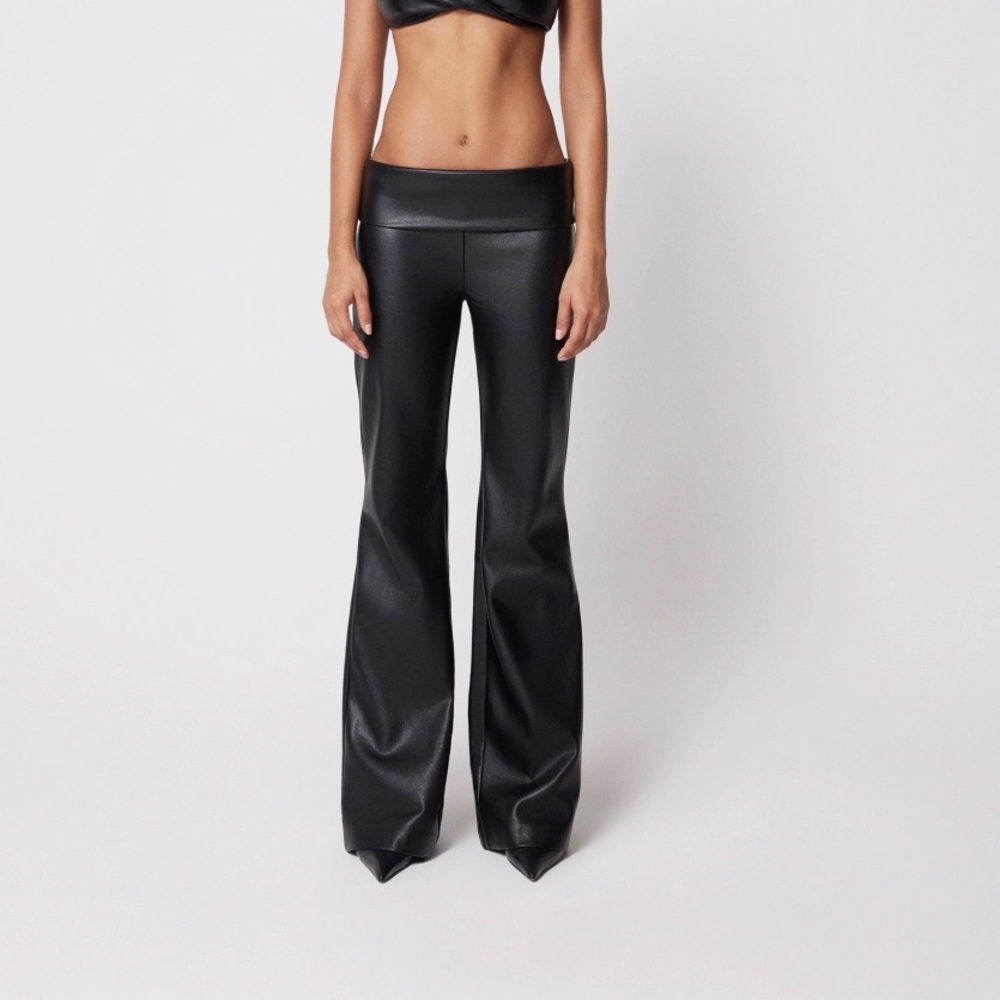 Khy by Kylie Jenner Faux Leather Low Rise Foldover Pant
